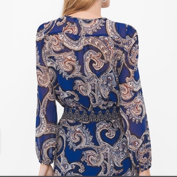 WHBM Long-Sleeve Paisley Dress - Picture 9 of 12